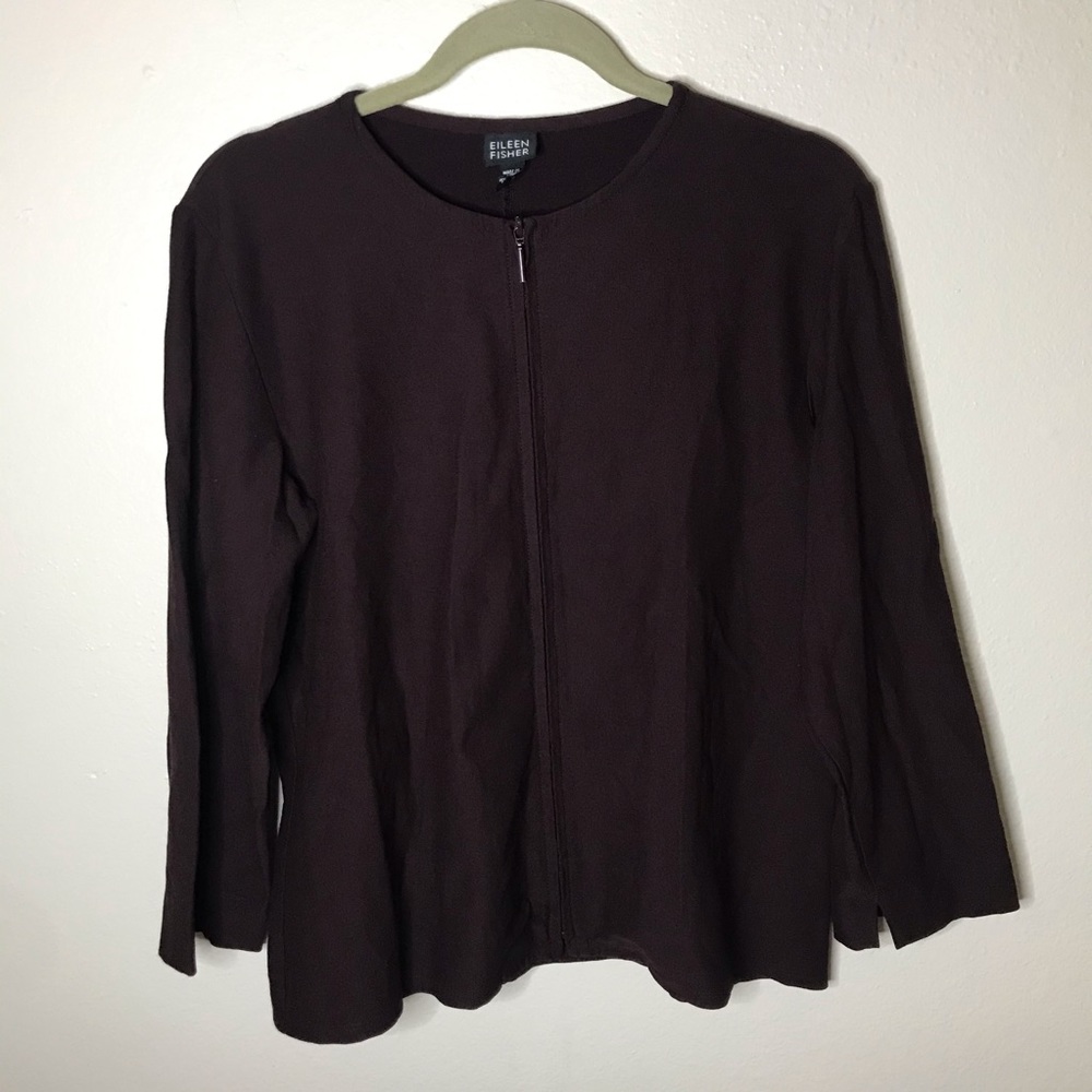 Eileen fisher purple lightweight stretch jacket M